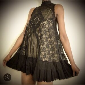 black free people angel lace shift dress